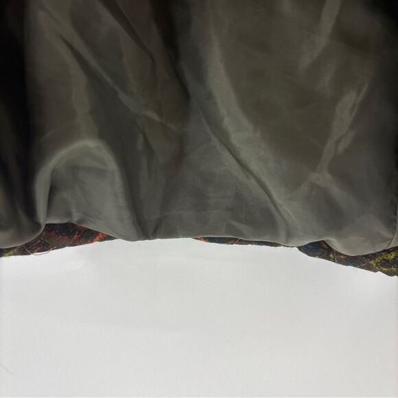 Vintage Brown and Green quilted Blazer with Geometric Pattern gold women’s 8 - Picture 6 of 7